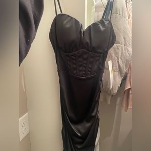 Black mini dress, corset top
